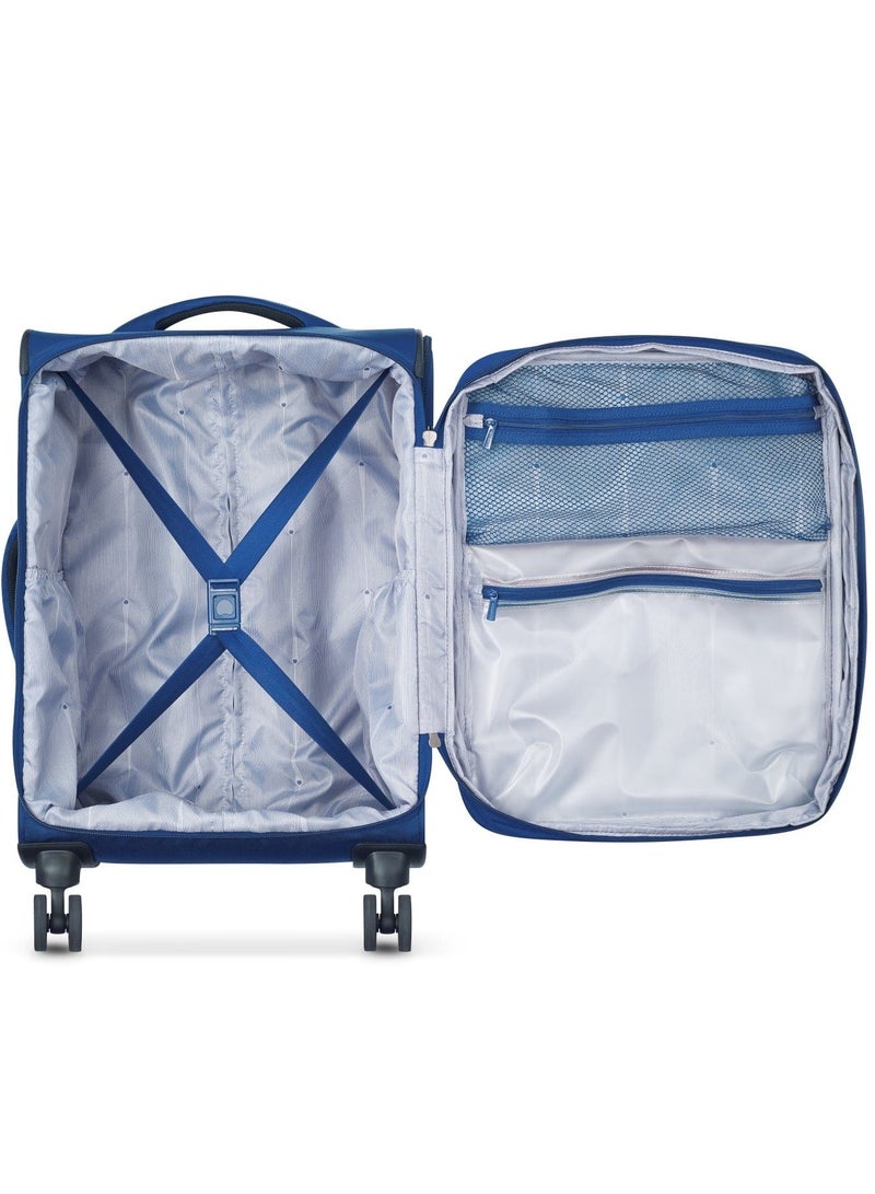 ديلسي _باريس أوبتيمكس لايت 55 سم حقيبة سفر بعجلات مزدوجة قابلة للتوسيع كابينة زرقاء - Image 3