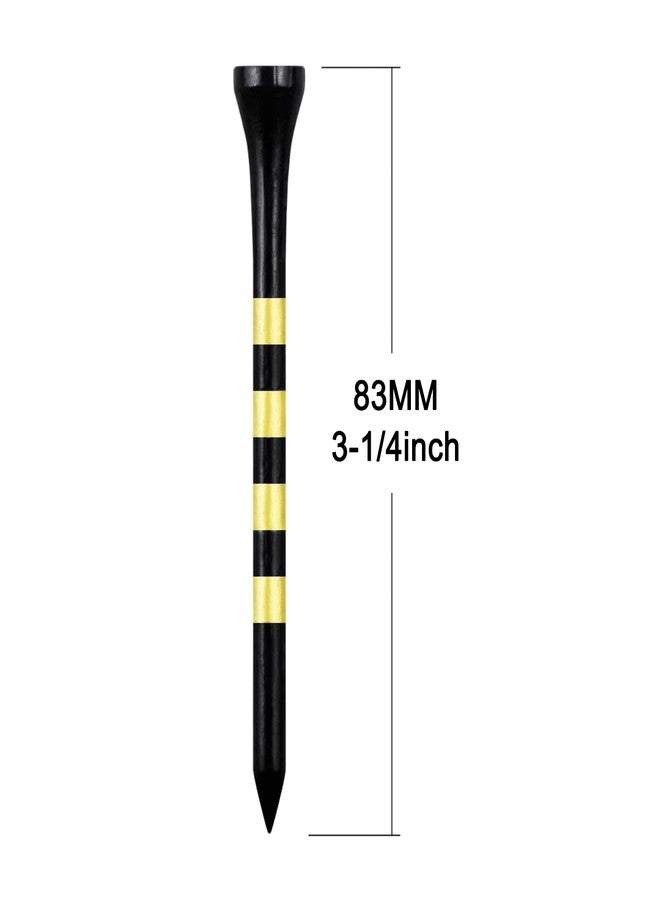 Zivisk Wooden Golf Tees 3-1/4" 100 Count 83mm Black - Image 2