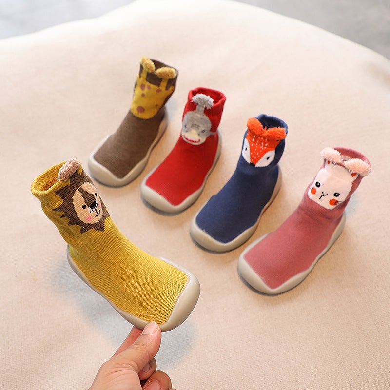Qi Ta Kids Socks Shoes Spring/Autumn Toddler Walking Shoes Cartoon Floor Shoes Waterproof Non-Slip Mid-Calf Socks - Image 2