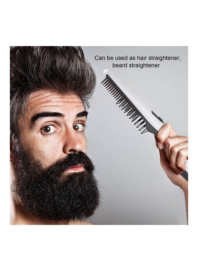 NIBEMINENT Multifunctional Hair/Beard Straightener White/Black - Image 3