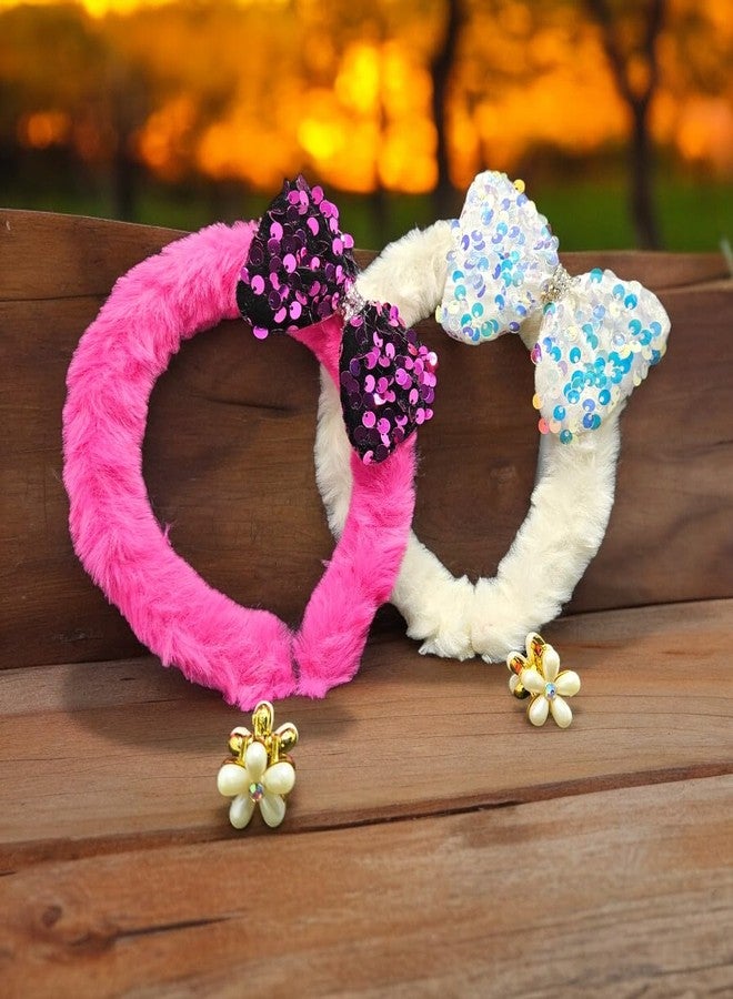 G.FIDEL New Desgin Hair Band with 1pcs Hair Clip for Women/Girl | Skinny Hair Band Pack for Baby Girl | Color Sparkle Hair Band Stylish Hair Accessories | Girls For Hair Band (Pack Of 2,Multicolor) - Image 1