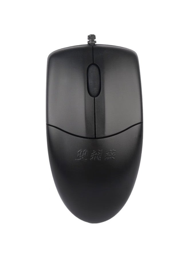 A4TECH Op-520Np Wired Mouse, Desktop Computer Office Mouse, Portable Mouse, Ps/2 Round Hole Interface Mouse, Black - Image 1