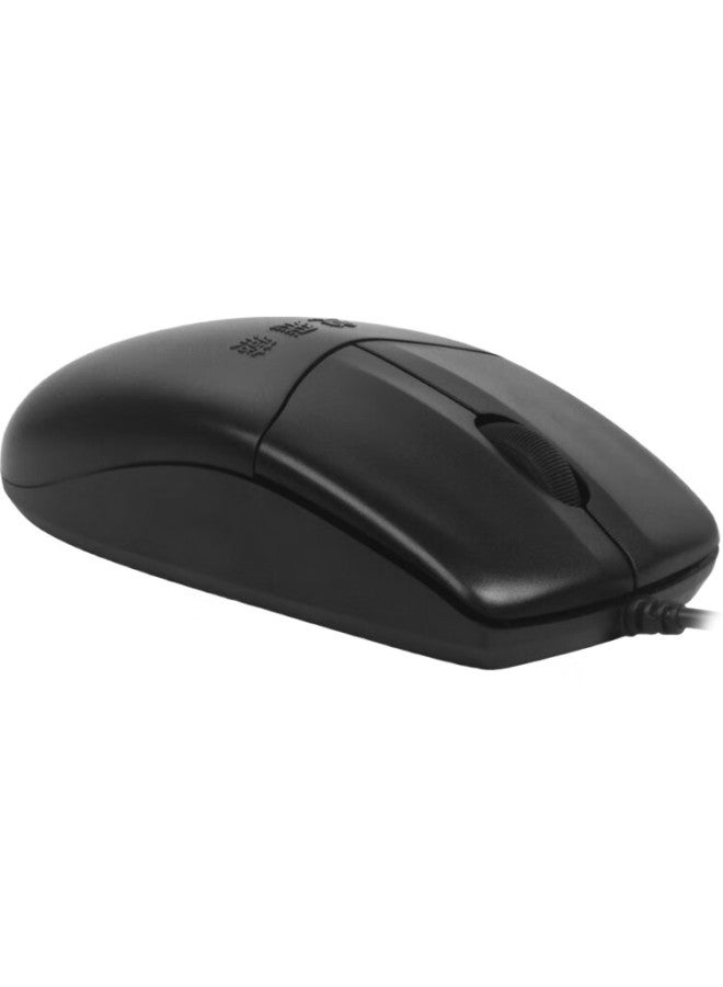 A4TECH Op-520Np Wired Mouse, Desktop Computer Office Mouse, Portable Mouse, Ps/2 Round Hole Interface Mouse, Black - Image 3