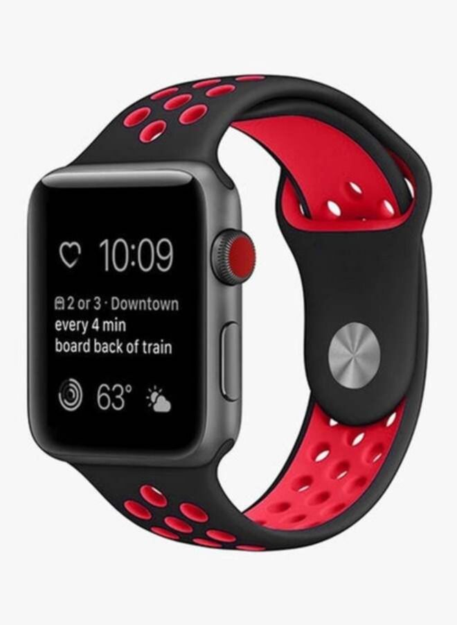 ACLIX Replacement Band For Apple Watch Series 3/2/1 Black/Red - Image 2