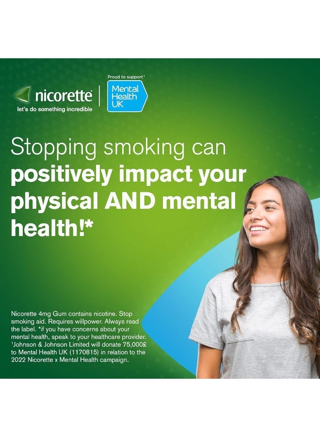 نيكوريت علكة نيكوريت بالنيكوتين 4 ملغ، بنكهة النعناع المنعش، خالية من السكر، تساعد على الإقلاع عن التدخين - 30 قطعة - Image 3