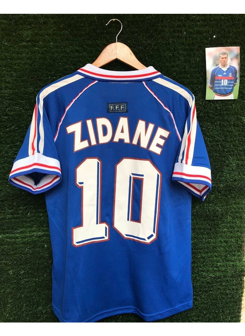 BySportakus - France National Team 98 World Cup Zinedine Zidane Nostalgia Jersey - Image 1