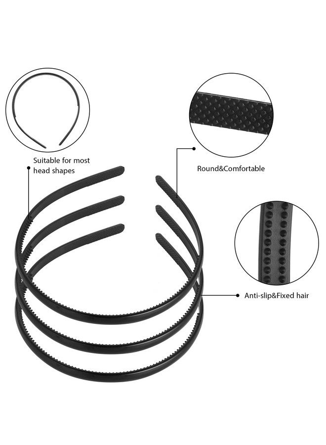 Sibba Headbands Head Hair Bands 4 Pieces Non Slip Plastic Thin Teeth Comb Skinny Hairband Fashion Hairstyling Accessory Make Up Headwear For Women Men - Image 4