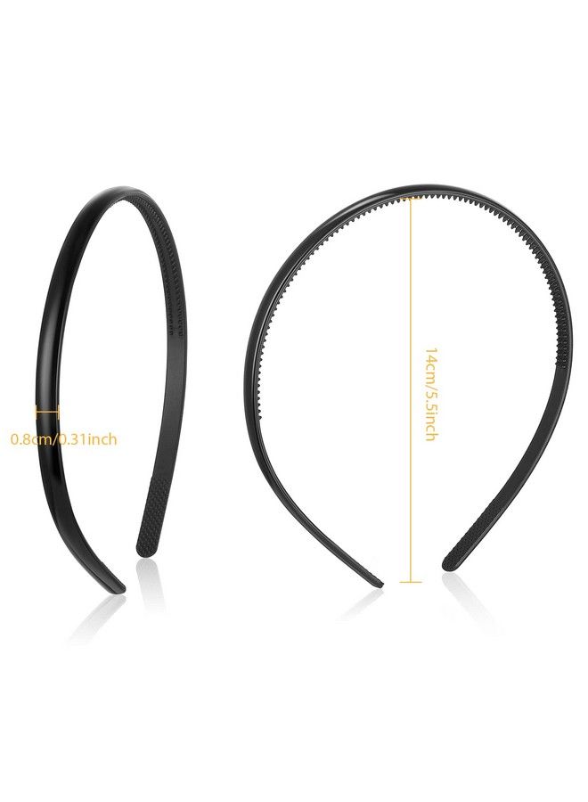 Sibba Headbands Head Hair Bands 4 Pieces Non Slip Plastic Thin Teeth Comb Skinny Hairband Fashion Hairstyling Accessory Make Up Headwear For Women Men - Image 3