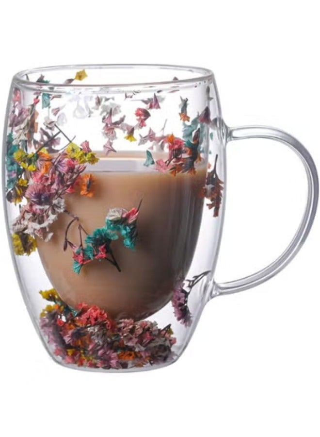 Double Wall Glass Coffee Mug Clear Cups for Cappuccino Tea Espresso Latte Hot Beverages Glasses, Assorted Colors - 200ml - Image 1