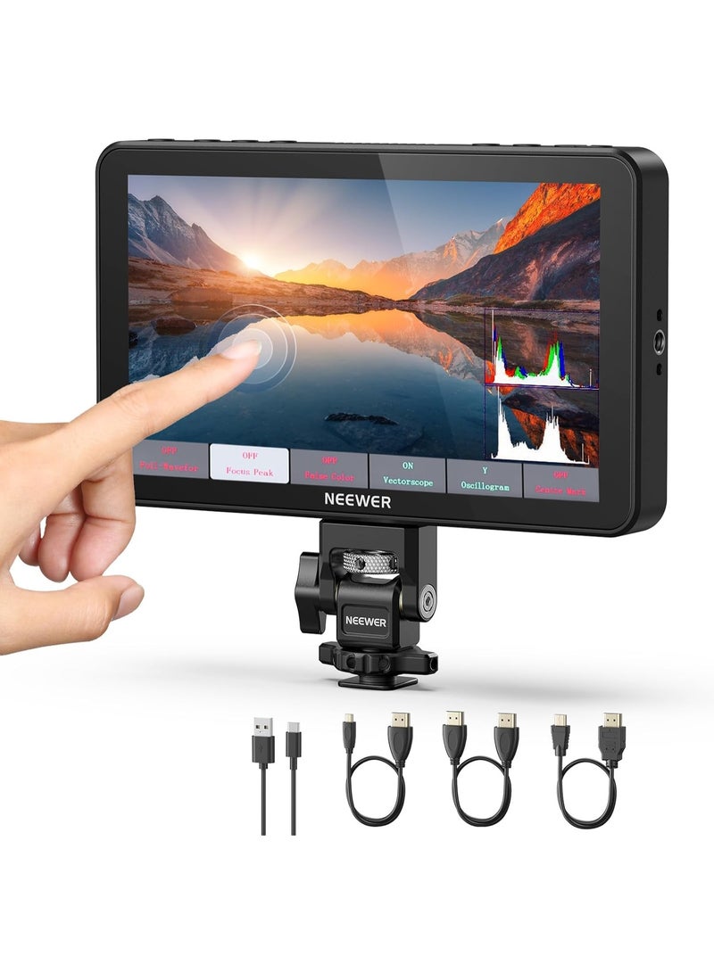 نيوير مراقب كاميرا ميداني Neewer F700 بحجم 7 إنش – شاشة لمس IPS بدقة Full HD 2000 نيت مع 3D LUT، HDMI 4K Loop In/Out، HDR، Waveform ومساعد التركيز لإنتاج الفيديو وتصوير DSLR - Image 1