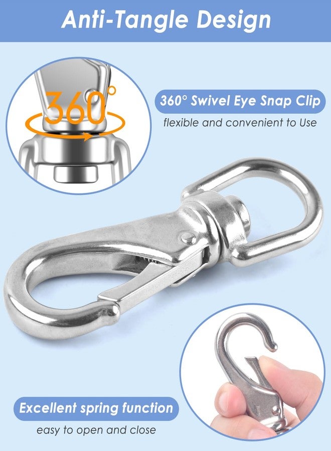 PACETAP Swivel Eye Snap Hooks, Stainless Steel Flag Clips 3.5 Inch Swivel Snap Hook Heavy Duty Diving Clips Spring Hooks for Flagpole Rope, Dog leashes, Keychains, Boat Ropes, Bird Feeders(2 PACK) - Image 5