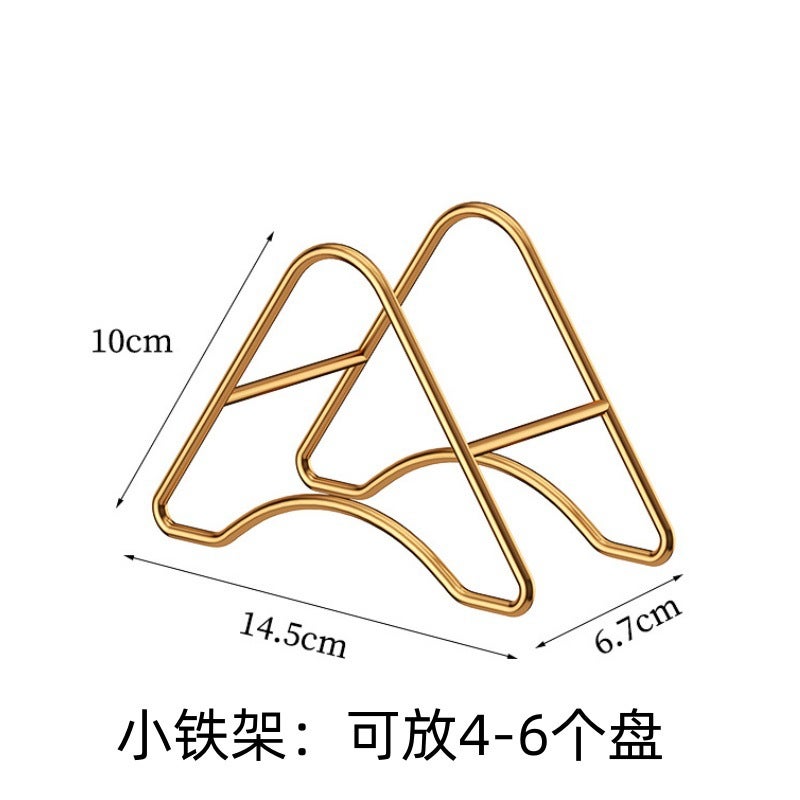 Household bone dish gilding edge dining table bone dish plastic PET snack plate fruit pastry plate garbage residue dish Separate small iron frame 