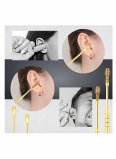 KASTWAVE 6 Pcs Gold Spiral Design Earwax Removal Tools Earwax Removal Kit Ear Cleaning Kit with Storage Bag  - Image 2