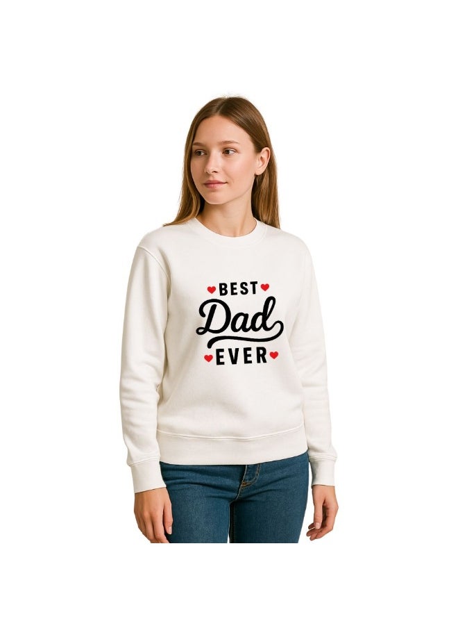 PRINTSHOP4ME Father’s Day Women’s Sweatshirt –Round Neck,Long Sleeve,100%Cotton,Breathable,Casual Wear, Comfortable Fit,Soft Fabric,Stylish Gift for Dad Appreciation Day,Classic Design  - Image 2