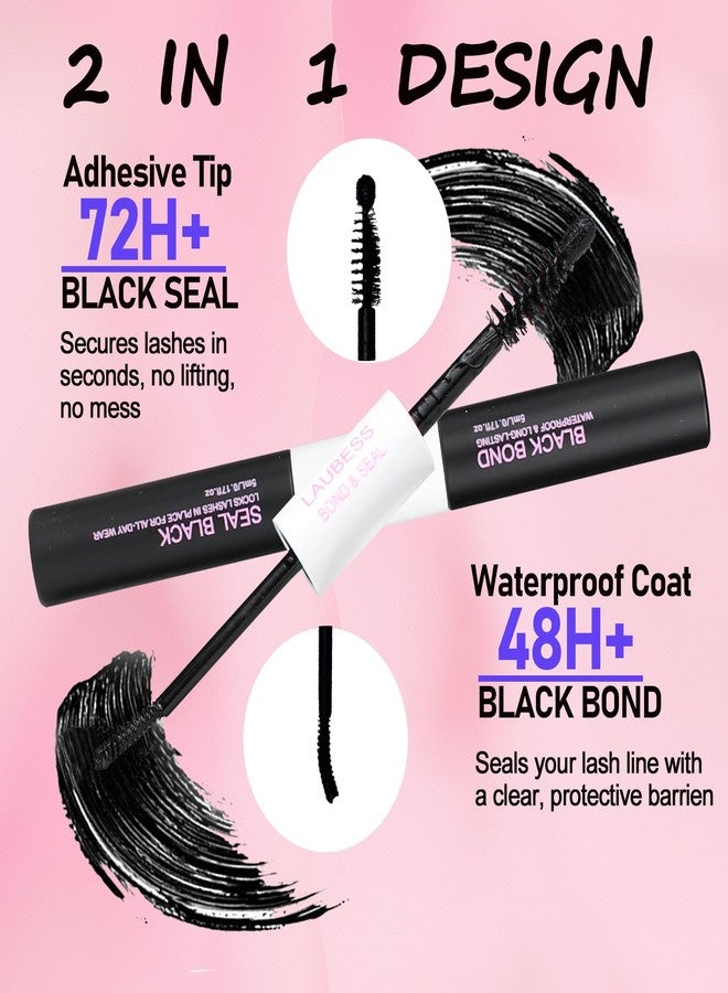 LAUBESS Lash Bond and Seal Waterproof LAUBESS Lash Glue for Eyelash Clusters 2 in 1 Lash Cluster Glue Adhesive Eyelash Glue Home Use Strong Hold 72H 10ml - Image 2