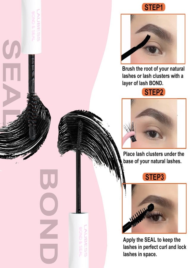 LAUBESS Lash Bond and Seal Waterproof LAUBESS Lash Glue for Eyelash Clusters 2 in 1 Lash Cluster Glue Adhesive Eyelash Glue Home Use Strong Hold 72H 10ml - Image 4
