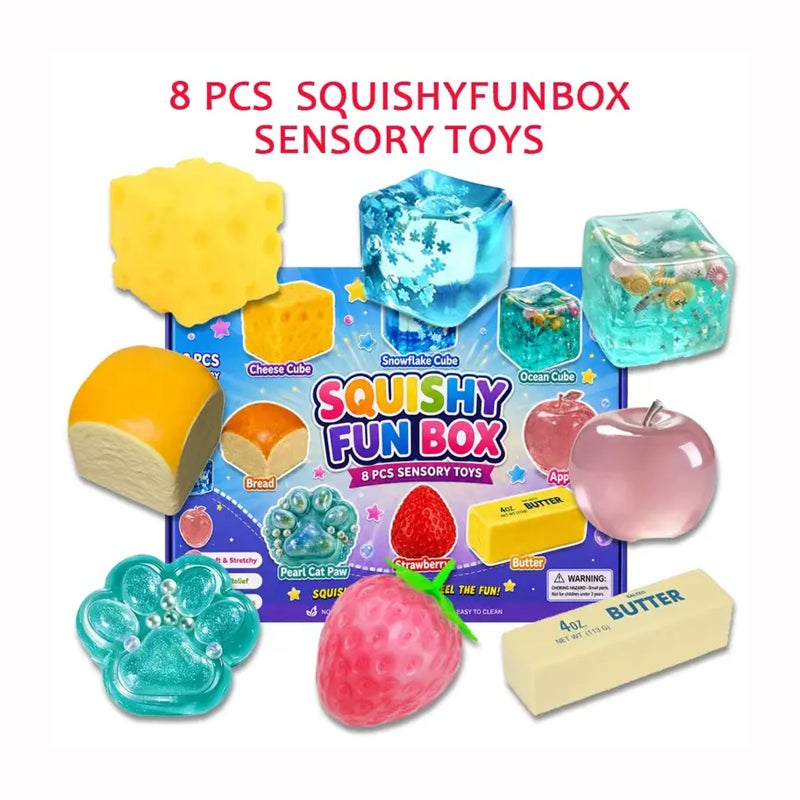 8-Piece Boxed Maltose Stress-Relief Squishy Toys - Image 1