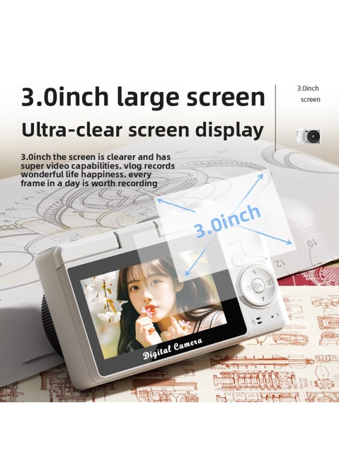 Generic Ccd Camera Micro Single Ultra High Definition Digital Camera 3.0 Selfie Flip SLR Students Campus Travel-Body Color:White-64g  - Image 4