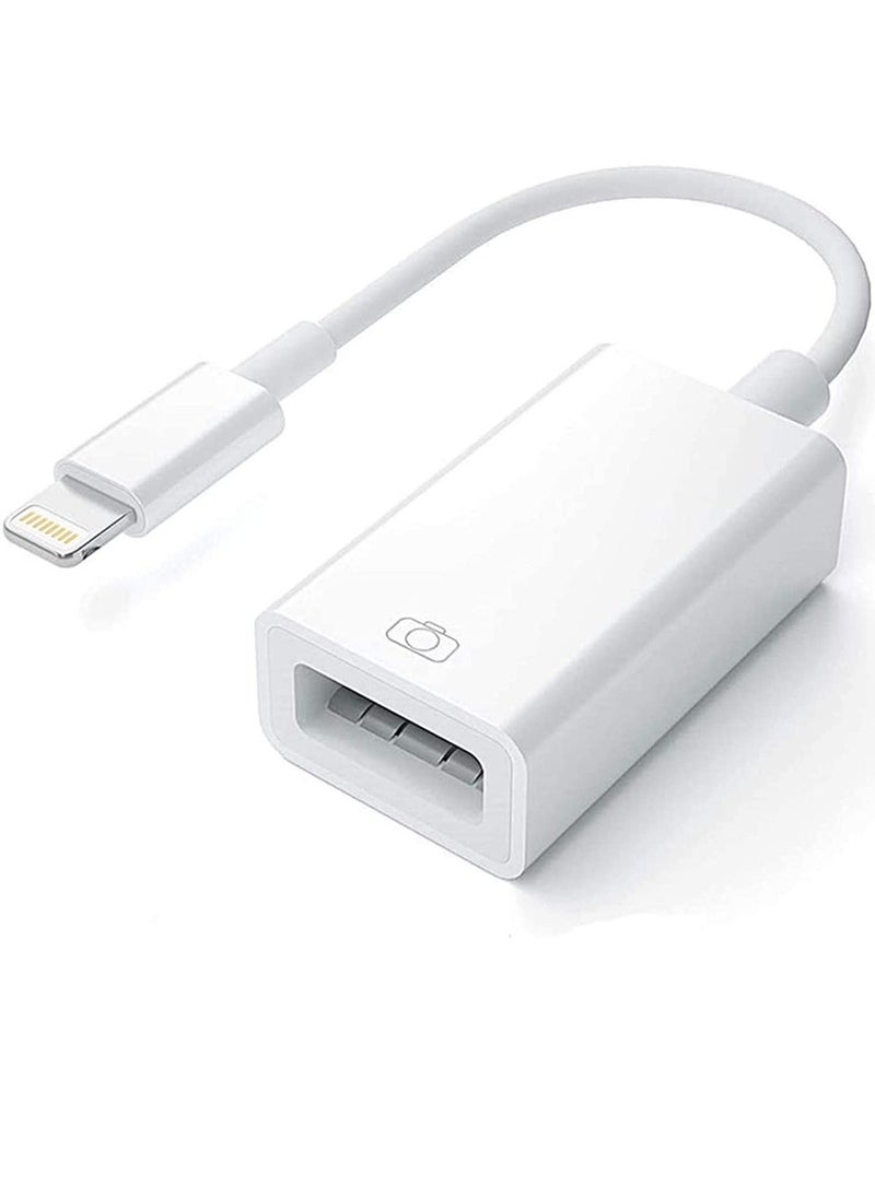 [Apple MFi Certified] Lightning to USB Camera Adapter for iPhone iPad, USB 3.0 OTG Data Sync Cable Adapter Compatible with iPhone 12 11 XS XR X 8 7 iPad to Card Reader Keyboard Mouse USB Flash Drive - Image 1