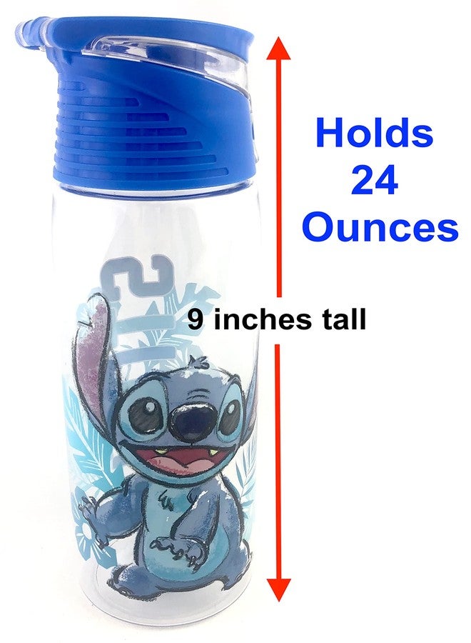 Jerry Leigh Disney - Lilo and Stitch Flip Top Water Bottle - Loop Attachment Handle - 24 Ounce - Image 3