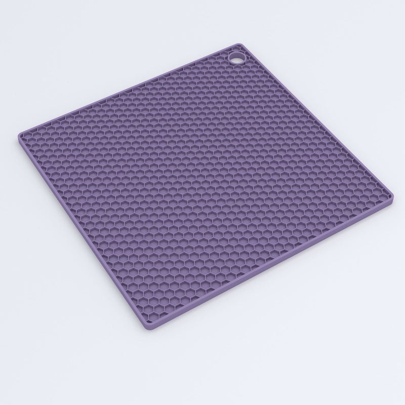 Amazon Explosions Cross-border Supply Silicone Honeycomb Insulation Placemat Nordic Style High Temperature Resistant Easy Cleaning Cup Bowl Mat taro purple 