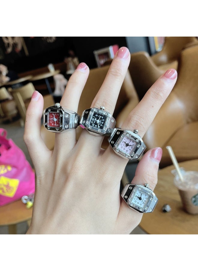 Bozhi Finger Watch Creative Elastic Round Quartz Finger Ring Watches  - Image 5