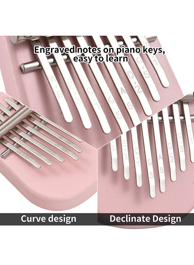 Kalimba Mini Thumb Piano 8 Keys Portable Musical Instrument Kalimba Thumb Piano with Tune Hammer Gift for Adult Beginners Interesting Party Travel Thumb Piano Instrument