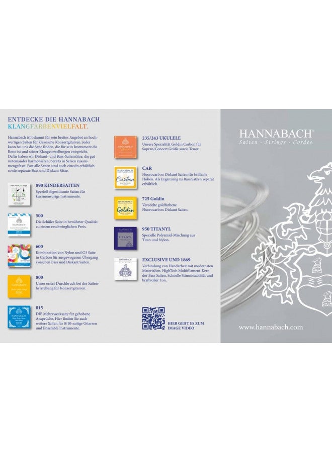 Hannabach مجموعة أوتار عالية التوتر الخاصة الفضية 815 من هاناباخ 652537 للغيتار الكلاسيكي - أزرق - Image 2