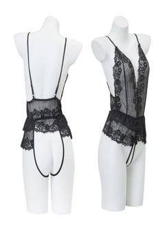 Ocean Ladies Soft Sling Nightdress Satin Hollow Lace Backless Romantic Pajamas With Panties  - Image 2
