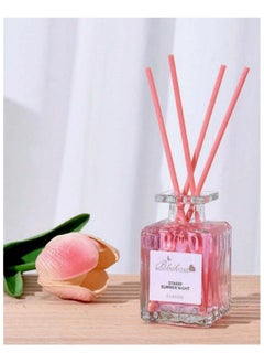 بلاك روز 50 مل موزع الزيوت العطرية، أعواد القصب الفاخرة، زيت عطري، عصا قصب الروطان، عطر منزلي، ليلة صيفية مرصعة بالنجوم، رائحة المشمش والورد الكلاسيكية  - Image 1