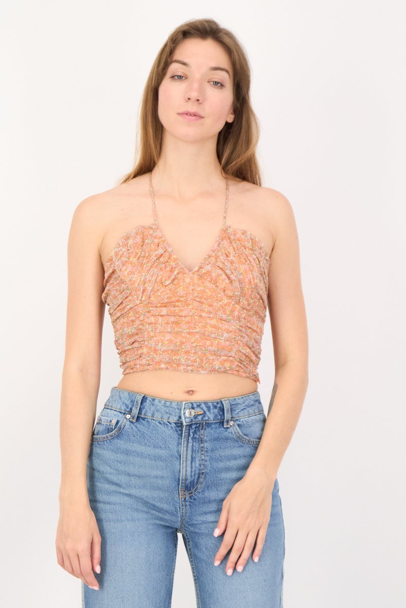 Lefties بلوزة نسائية بدون أكمام بتصميم طباعة زهور، متعددة الألوان - Image 1