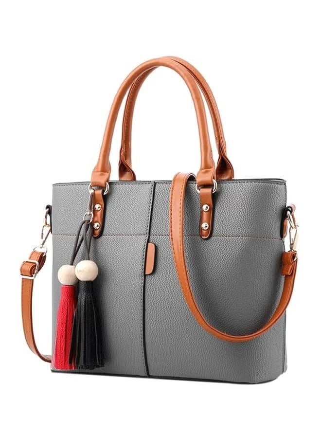 Goolsky Tassel Pendent Shoulder Bag Grey/Brown/Red - Image 1