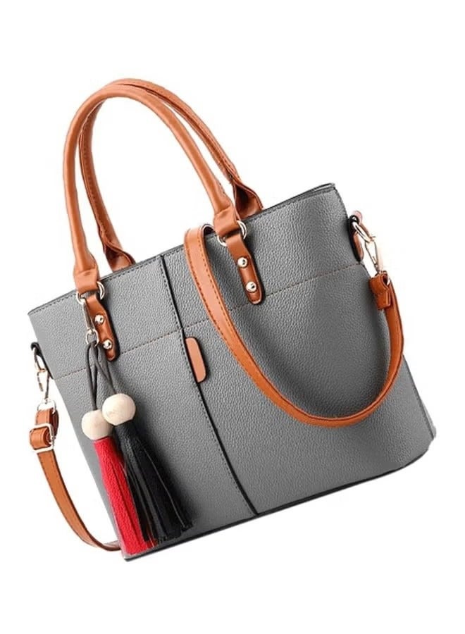 Goolsky Tassel Pendent Shoulder Bag Grey/Brown/Red - Image 2