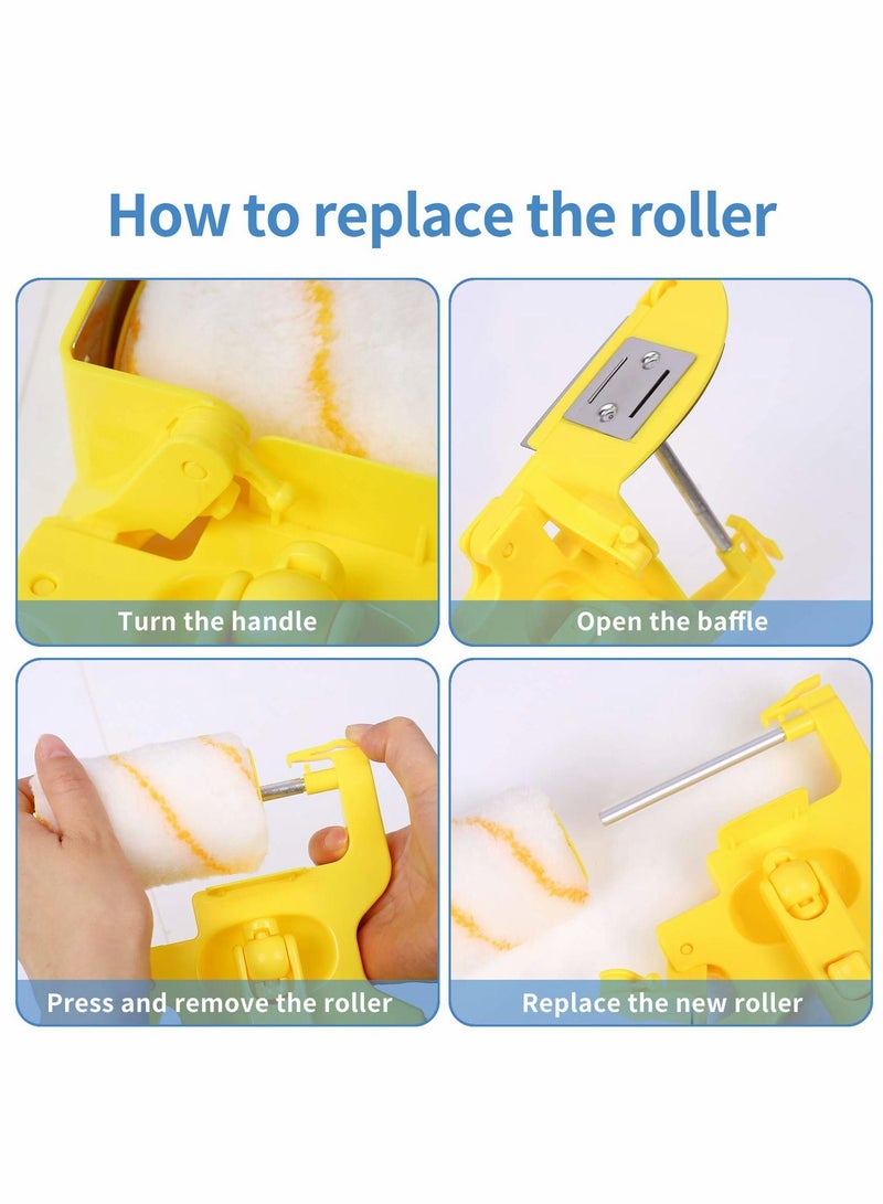 Y&D Paint Edger Roller Brush, Multifunctional Hand-Held Clean-Cut Brush Combo Kit with Extra 2 Replacement for Home Room Wall Ceiling Indoor Outdoor Painting  - Image 4