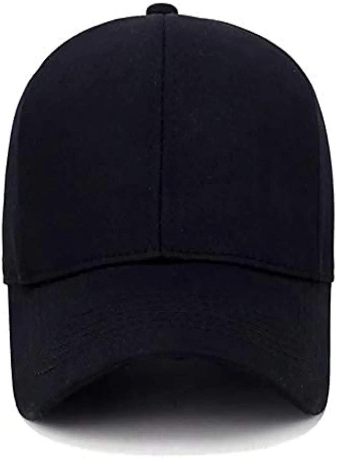 NESVIB Unisex Cotton Cap (BaseballCapPlain_Black_Free Size) - Image 4