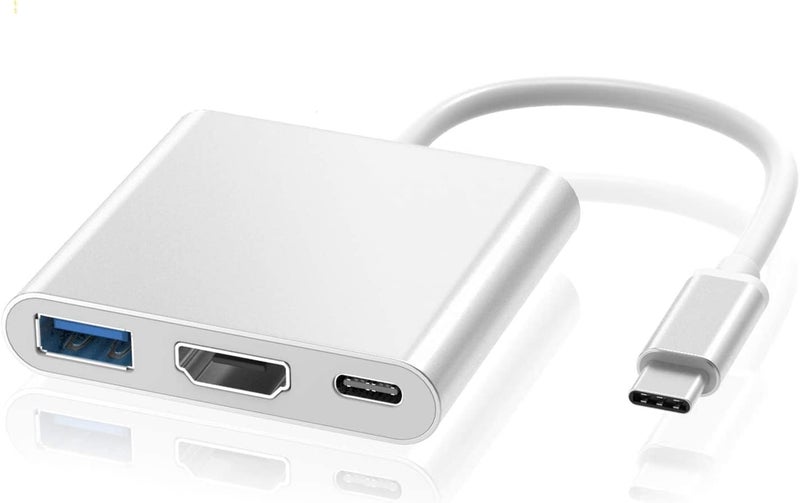 Astrill USB C to 3-in-1 HDMI 4K@30Hz Multiport Adapter, 100W PD Fast Charging Port, USB A 3.0 @5Gbps Speed, MultiPort HUB for MacBook, Laptop, Tablet, Smartphone & All Type C Smart Devices - Image 1