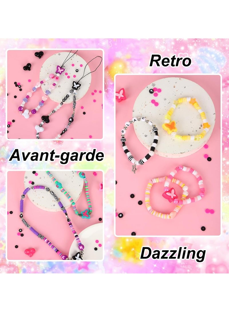 SYOSI Clay Beads Bracelet Making Kit 15 Color DIY Flat Beads for Friendship Bracelet Jewelry Making Polymer Heishi Beads with Charms DIY Arts and Crafts Gifts Toys for Teen Girls Crafts for 8-12 - Image 4