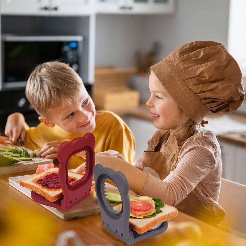 LEPCY صانع السندويشات بدون قشرة، قاطع السندويشات، صانع سندويشات PB&J بدون قشرة - لون رمادي، شكل دائري - Image 2