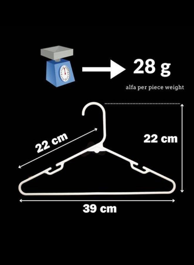 Kanz Aladwaa Plastic Clothes Hangers (Alfa) , 216 Pieces, White Color  - Image 2