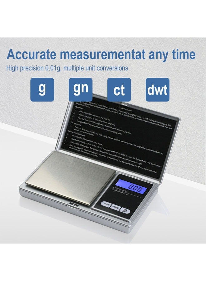 Digital Gram Scale, 1kg 0.01g/0.001oz Weight Scale Gram and Ounce, Electronic Smart Mini Pocket Scale, for Grain, Gold, Jewelry, Power, LCD Display, Tare, Auto Off - Image 3