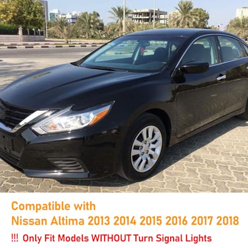 Moonlinks Compatible with Altima 2013 2014 2015 2016 2017 2018 Mirror Cover Replacement Glossy Black Mirror Cap Trim Without Turn Signal Light for LH RH Side 1 Pair - Image 3