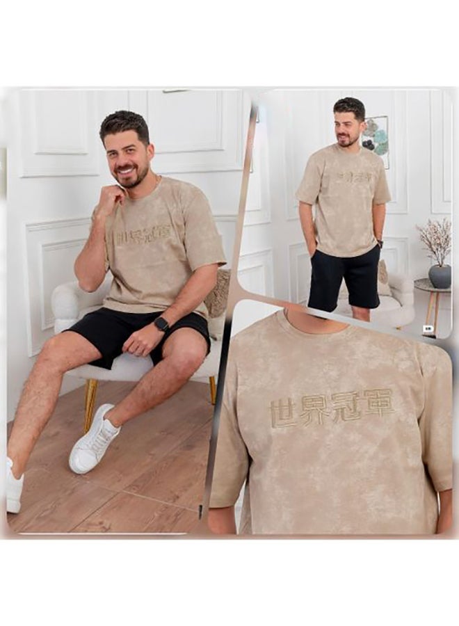 ترنج رجالي صيفي اوڤر سايز شورت 100% قطن - Image 1