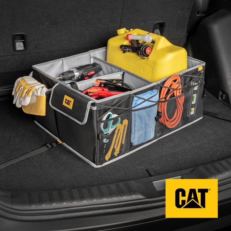 CatÂ® FlexTrunk Car Trunk Organizer and Storage - Collapsible Multi-Compartment Automotive Adjustable Multiple Pocket Expandable Sturdy Multipurpose Folding Cargo Store for Auto Backseat - Image 2