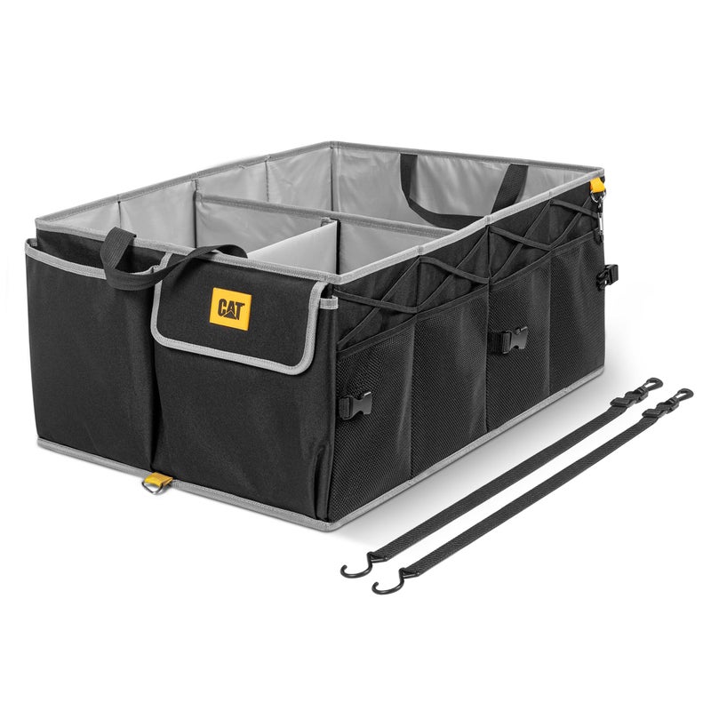 CatÂ® FlexTrunk Car Trunk Organizer and Storage - Collapsible Multi-Compartment Automotive Adjustable Multiple Pocket Expandable Sturdy Multipurpose Folding Cargo Store for Auto Backseat - Image 1