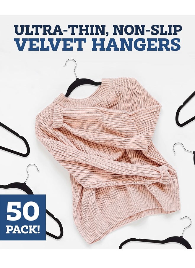 أوكيوز - شماعات البدلة غير الانزلاقية 50PCS، وخطافات دوارة فائقة الرقة بزاوية 360 درجة، وقوية ومتينة، ومناسبة للمعاطف والسترات والسراويل والفساتين - Image 1