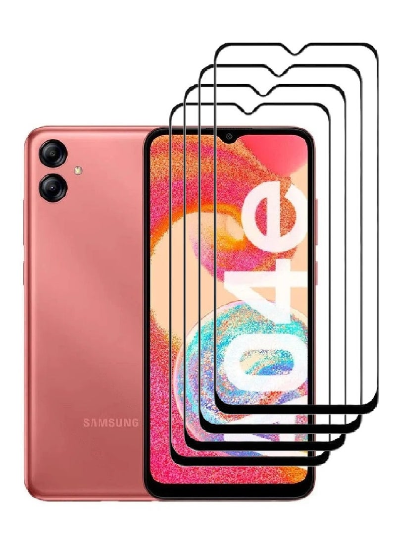 AINA 4 Pieces Tempered Glass Screen Protector 5D Designed For Samsung Galaxy A04e Full Glue Edge to Edge Full Screen Coverage And Bubble Free - Image 1