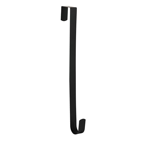 Aeranto Wreath Hanger for Front Door, Slim Over The Door Hook, Easy to Use and Reusable Holiday Wreath Holder for Christmas, Thanksgiving, Halloween and Daily Décor(15" Black, 1) - Image 1