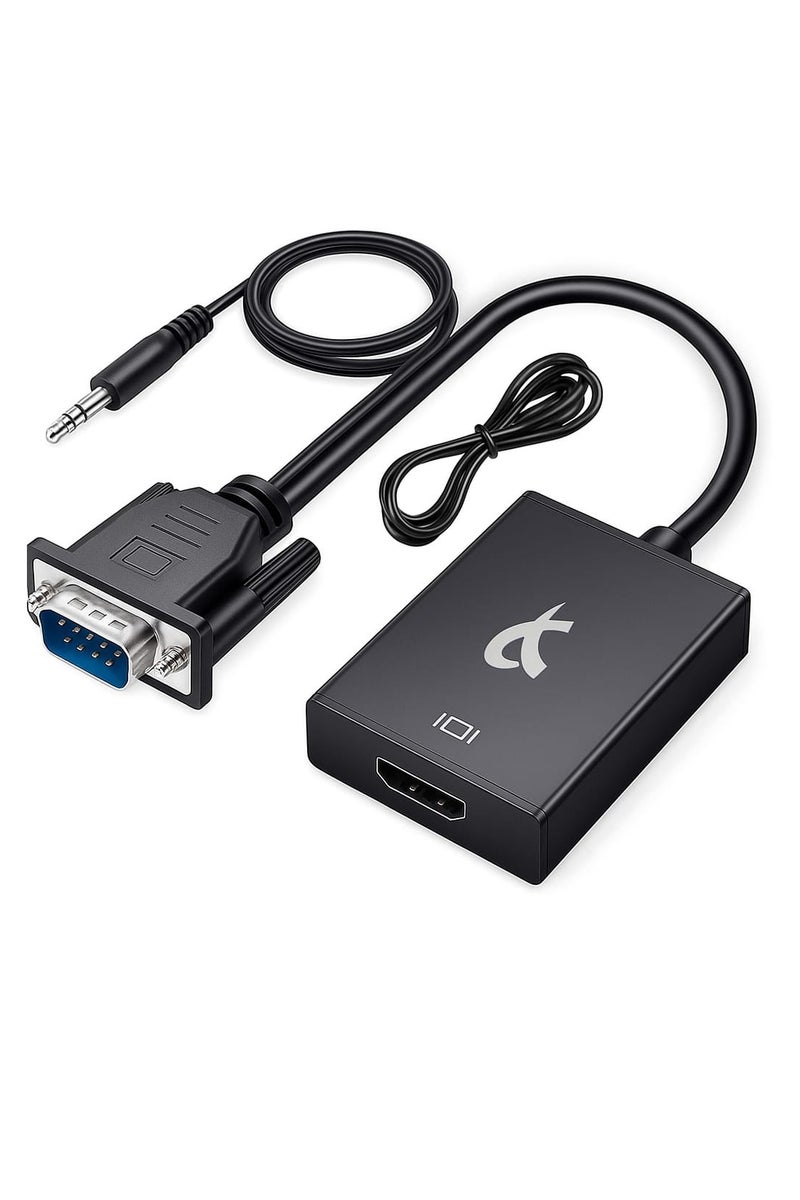 FUJISHKA VGA to HDMI Converter with Audio & USB Power – 1080p, 25cm, - Image 1