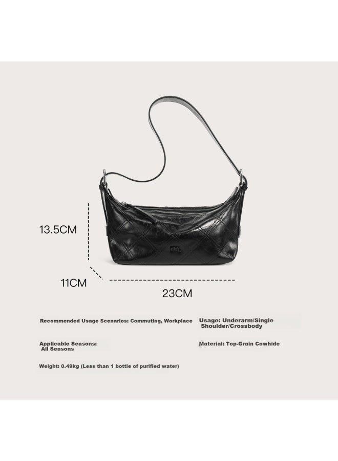 MOOD Miaodi Soft Leather Tote Bag Large Capacity Crossbody Bag Casual Relaxed Cowhide Underarm Bag For Women Brown - Image 2
