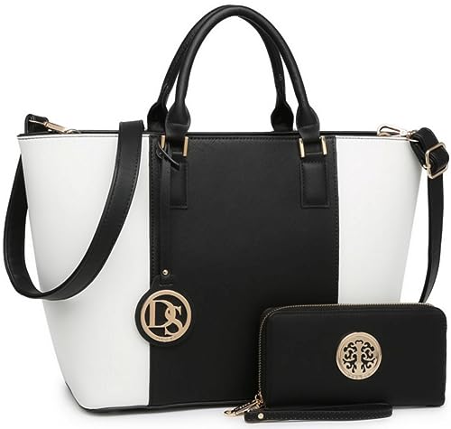 Dasein Satchel Purse Handbag for Women Large Shoulder Work Tote Bag With Matching Wallet - Image 1